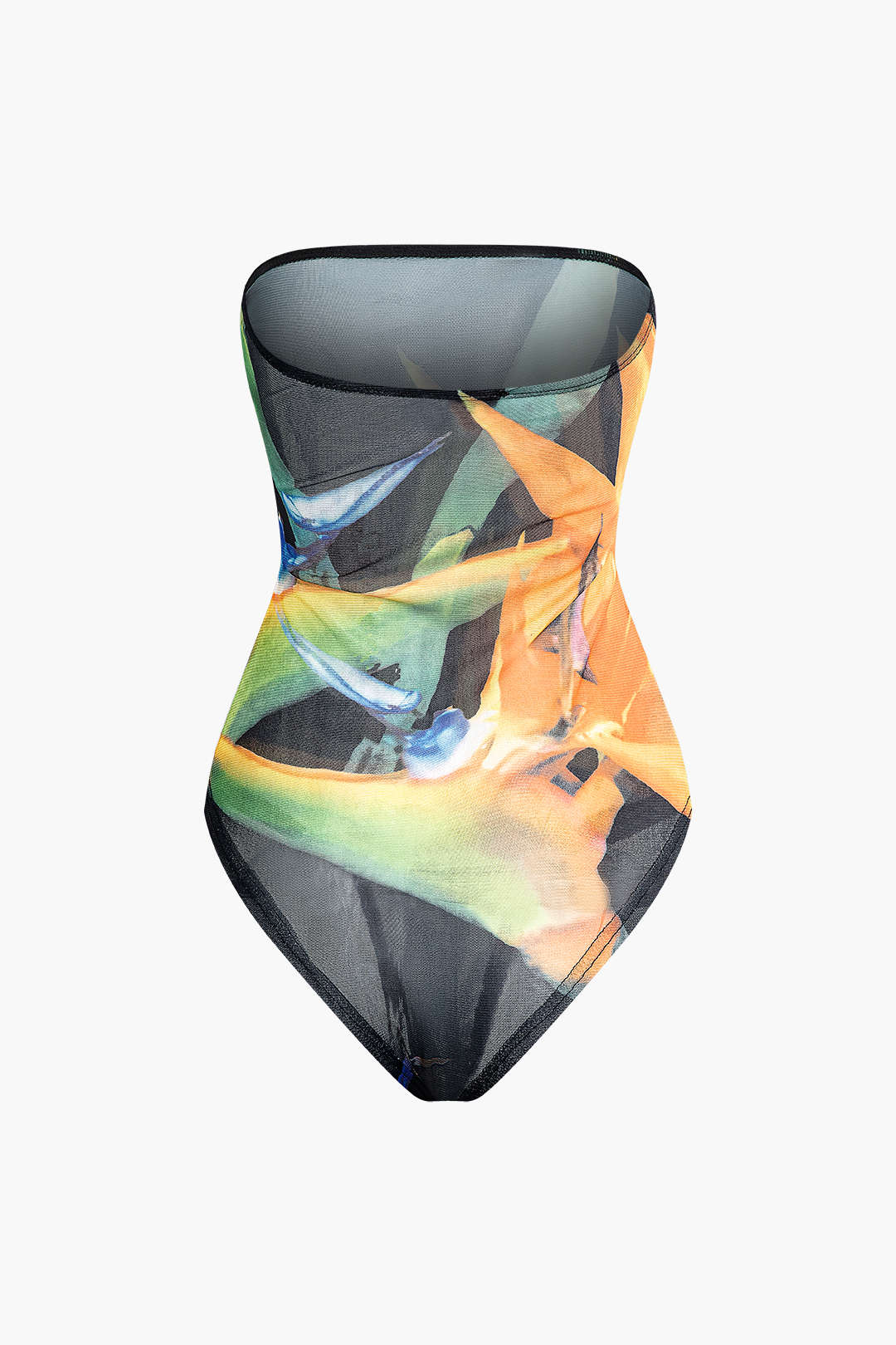 Y2K Fashion Printed Mesh Strapless Bodysuit & Ruched Split Skirt Set for Aesthetic Outfits Y2K Fashion Printed Mesh Strapless Bodysuit & Ruched Split Skirt Set for Aesthetic Outfits