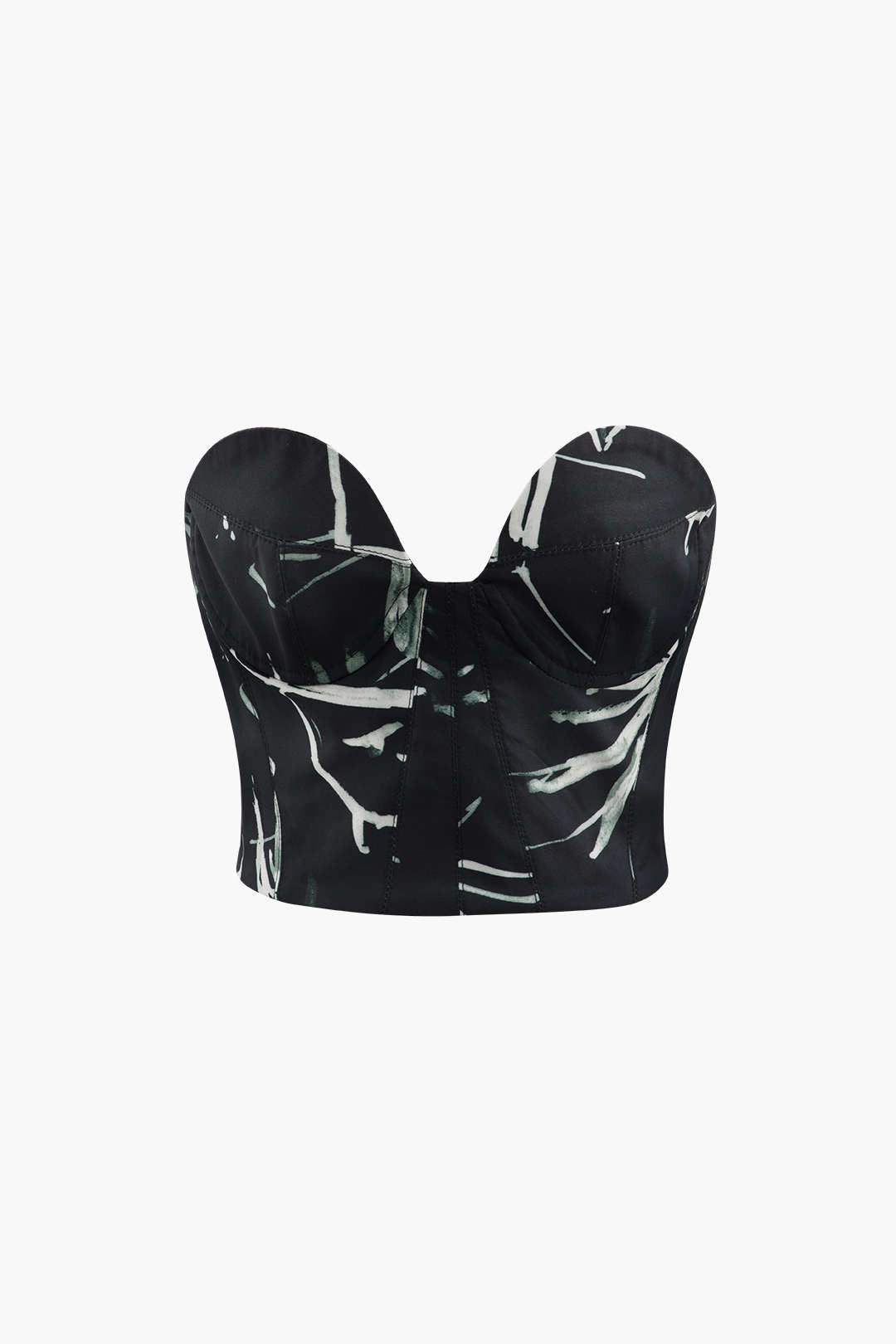 Y2K Fashion Printed Strapless Bustier Top - Cute Coquette Aesthetic Crop for Stylish Outfits