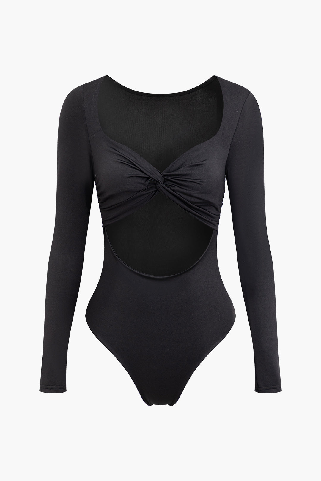 Y2K Fashion Twist Cut Out V-Neck Long Sleeve Bodysuit for Trendy Aesthetic Outfits Y2K Fashion Twist Cut Out V-Neck Long Sleeve Bodysuit for Trendy Aesthetic Outfits