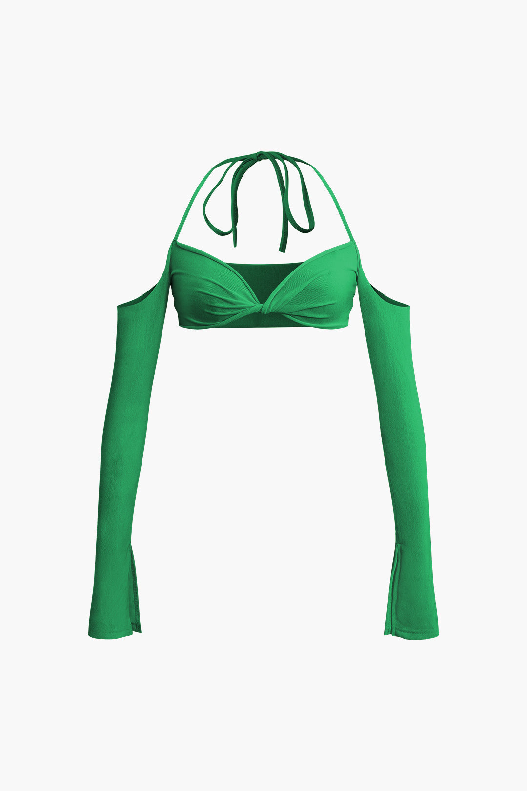 Y2K Fashion Twist Tie Halter Long Sleeve Bra Top & Maxi Skirt Set for Aesthetic Outfits Y2K Fashion Twist Tie Halter Long Sleeve Bra Top & Maxi Skirt Set for Aesthetic Outfits