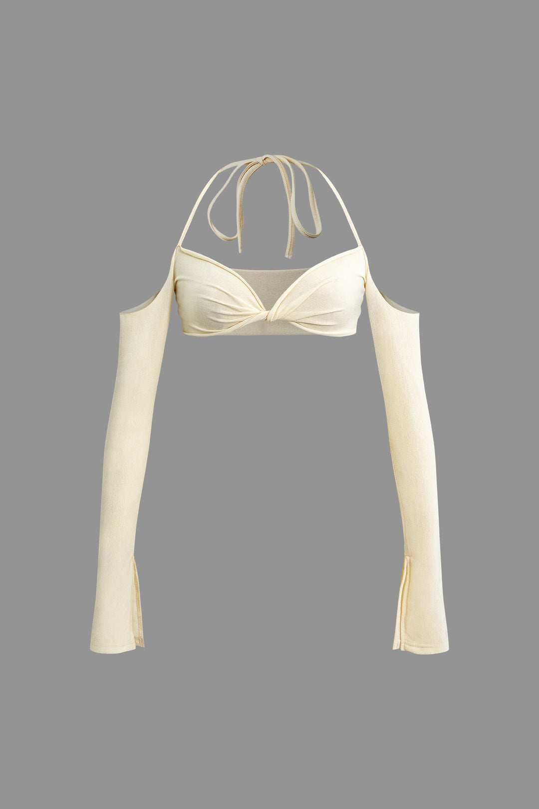 Y2K Fashion Twist Tie Halter Long Sleeve Bra Top & Maxi Skirt Set for Aesthetic Outfits Y2K Fashion Twist Tie Halter Long Sleeve Bra Top & Maxi Skirt Set for Aesthetic Outfits