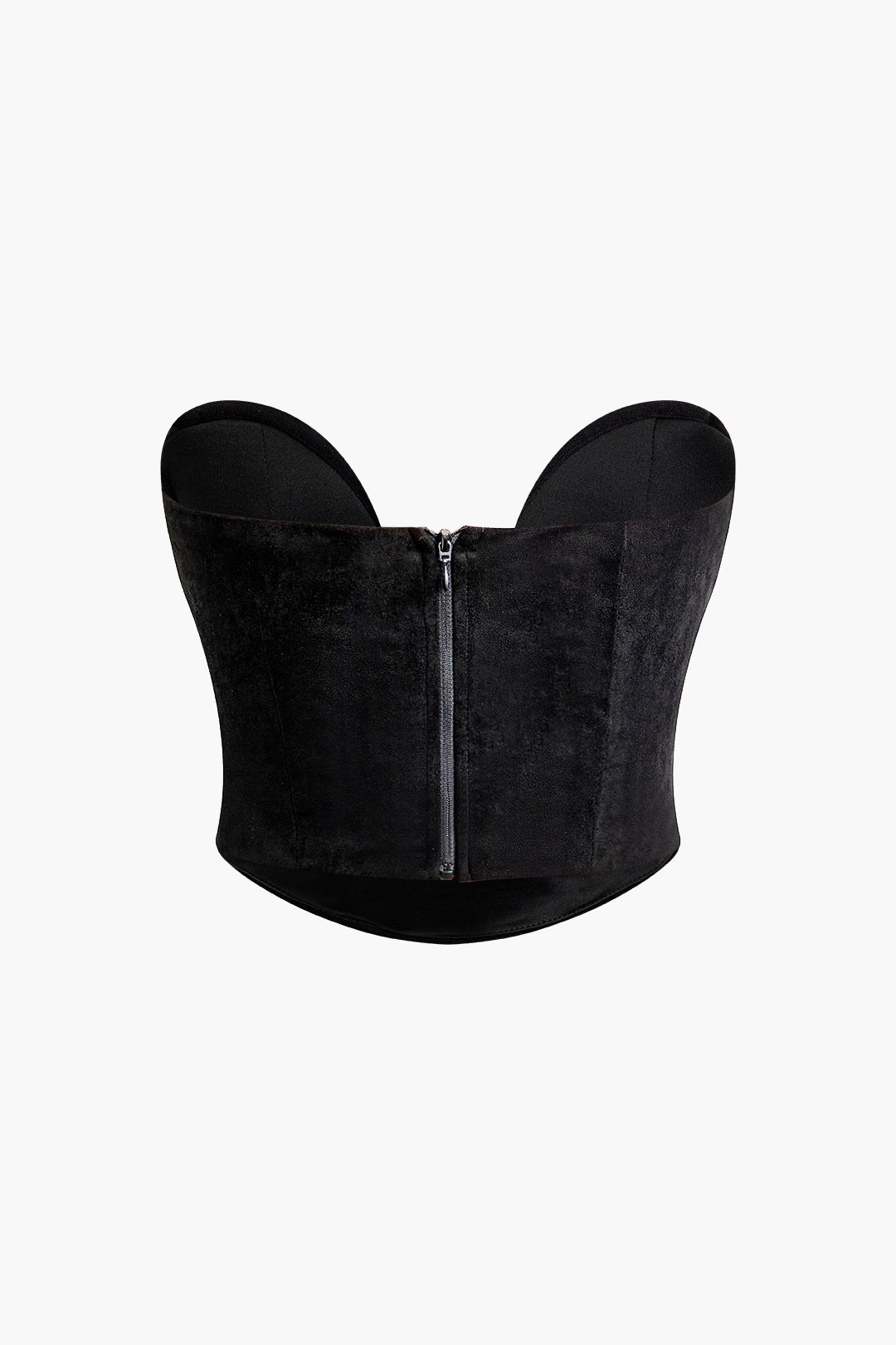 Y2K Fashion Zipper V-Neck Bustier Tube Top - Trendy Coquette Aesthetic Crop Top Y2K Fashion Zipper V-Neck Bustier Tube Top - Trendy Coquette Aesthetic Crop Top