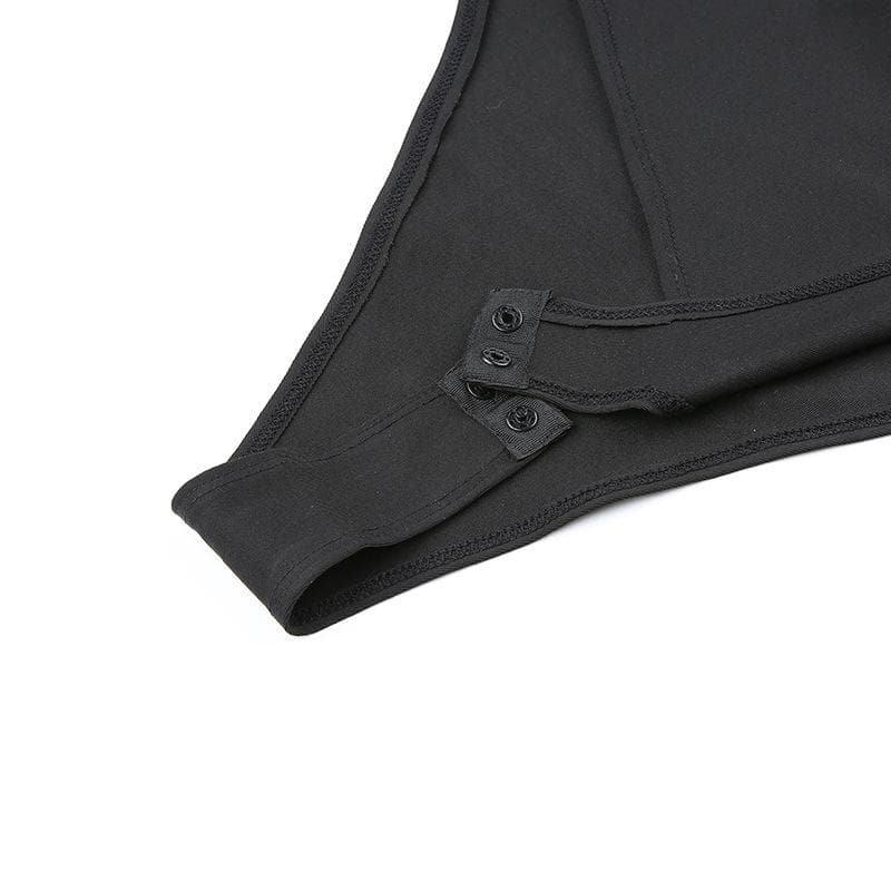 Y2K Grunge Style Zip-Up 'ROCK' Pattern High Neck Long Sleeve Bodysuit for Aesthetic Outfits Y2K Grunge Style Zip-Up 'ROCK' Pattern High Neck Long Sleeve Bodysuit for Aesthetic Outfits