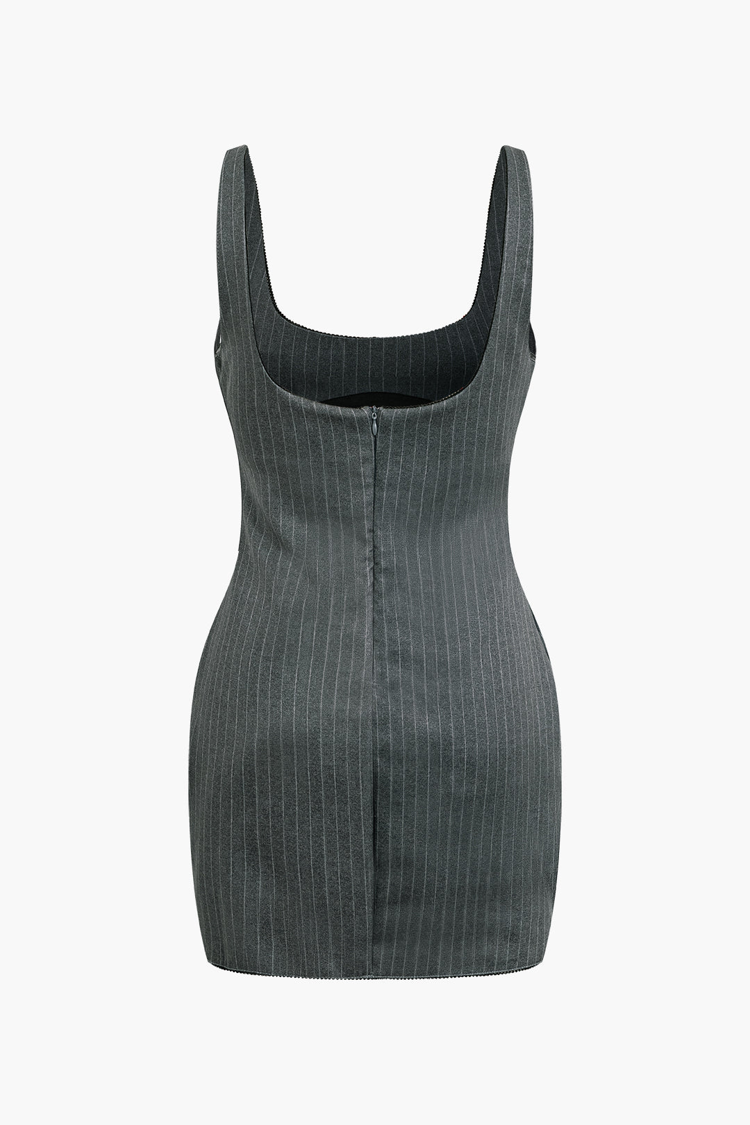 Y2K Pinstripe Fitted Square Neck Sleeveless Mini Dress for Coquette Aesthetic Style Y2K Pinstripe Fitted Square Neck Sleeveless Mini Dress for Coquette Aesthetic Style