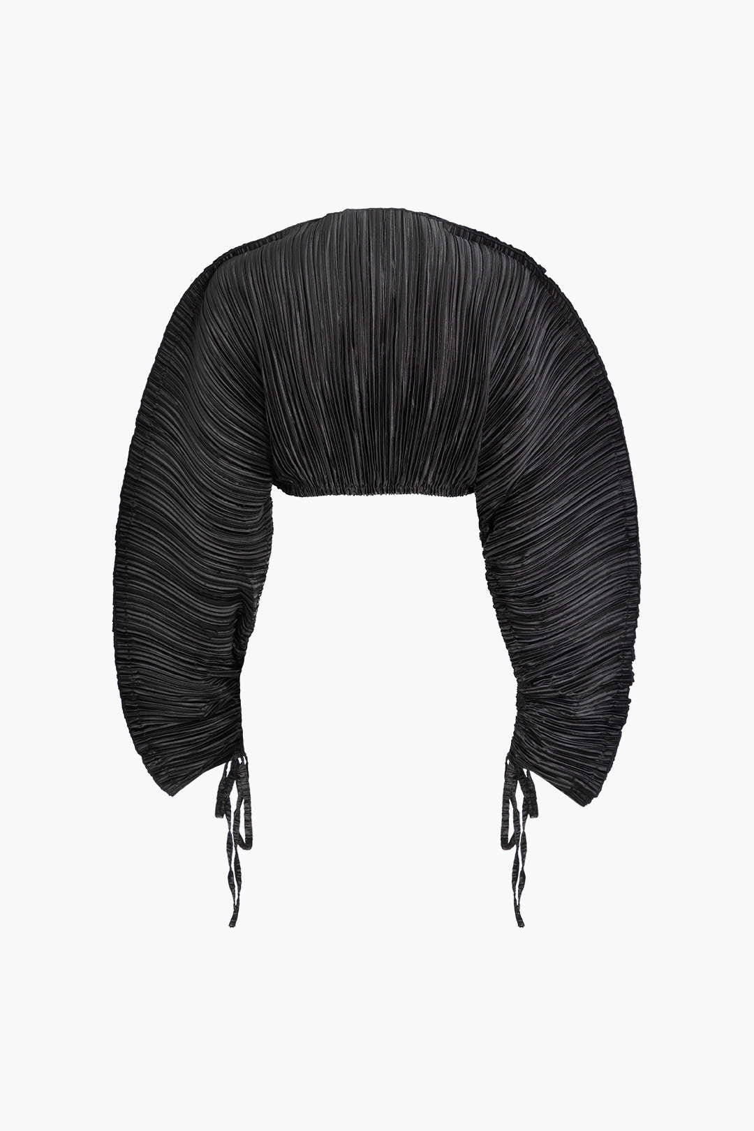 Y2K Plisse Drawstring Long Sleeve Crop Top for Coquette and Grunge Aesthetic Outfits Y2K Plisse Drawstring Long Sleeve Crop Top for Coquette and Grunge Aesthetic Outfits