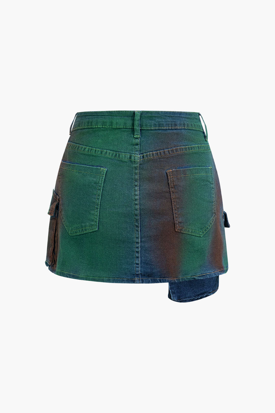 Y2K Tie Dye Button Up Crop Denim Jacket with Flap Pocket Mini Skirt Set for Aesthetic Outfits Y2K Tie Dye Button Up Crop Denim Jacket with Flap Pocket Mini Skirt Set for Aesthetic Outfits