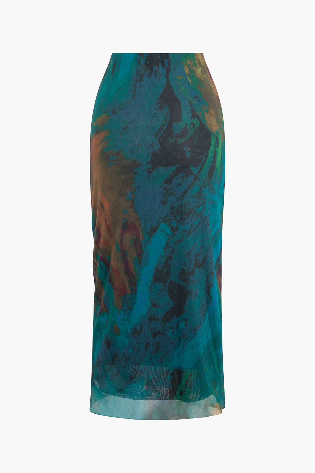 Y2K Tie Dye Mesh Midi Skirt - Trendy Grunge Aesthetic for Stylish Outfits