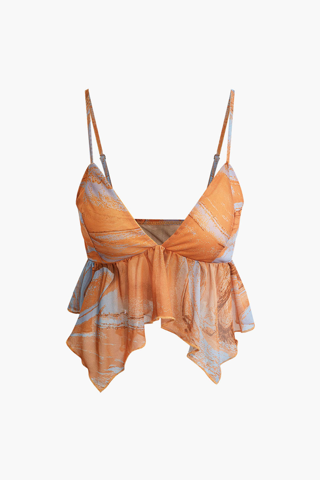 Y2K Tie Dye Mesh V-Neck Ruched Cami Top & Mini Skirt Set for Aesthetic Outfits Y2K Tie Dye Mesh V-Neck Ruched Cami Top & Mini Skirt Set for Aesthetic Outfits