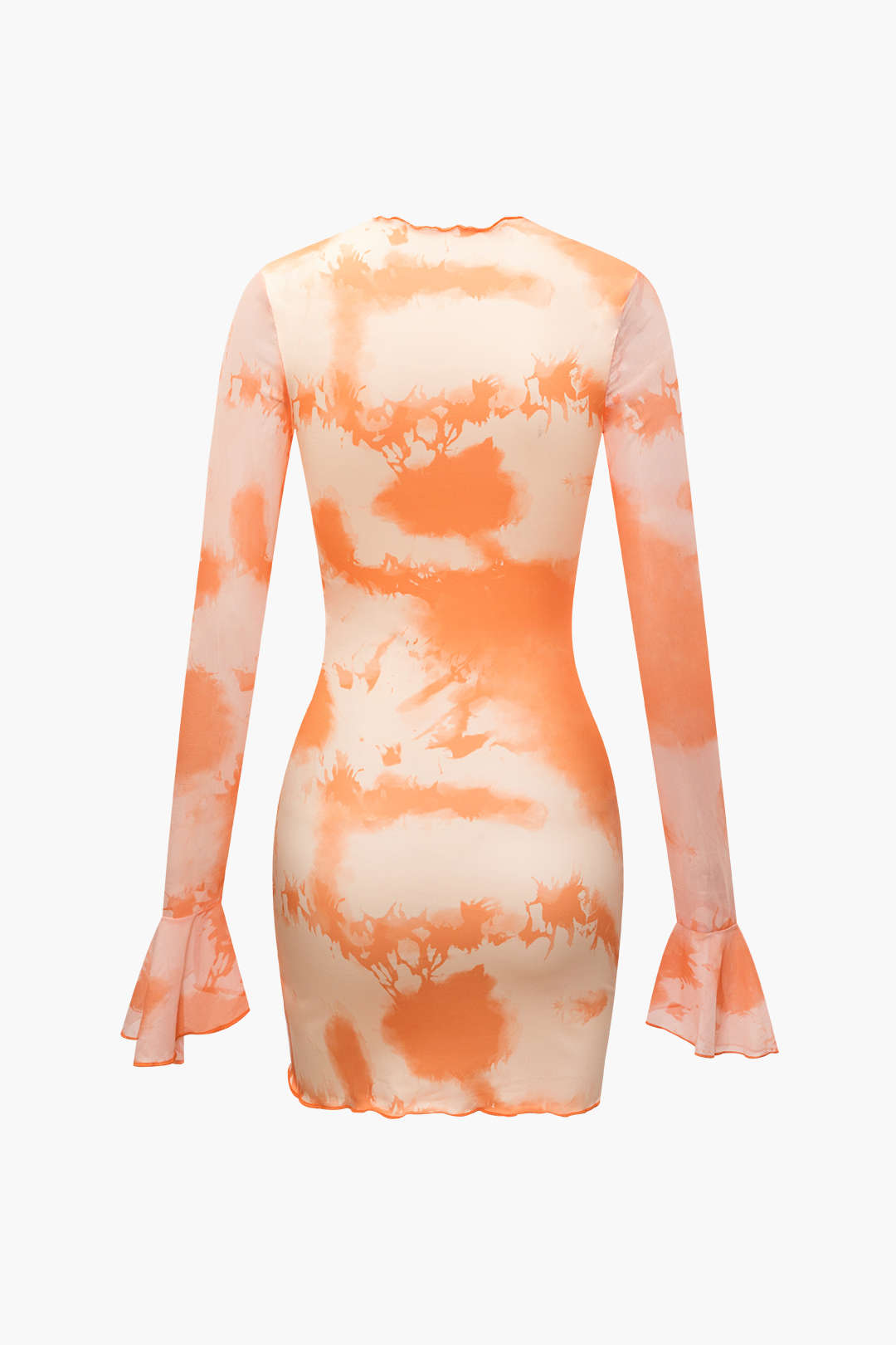 Y2K Tie Dye V-Neck Tie Front Bell Sleeve Mini Dress for Trendy Aesthetic Outfits Y2K Tie Dye V-Neck Tie Front Bell Sleeve Mini Dress for Trendy Aesthetic Outfits