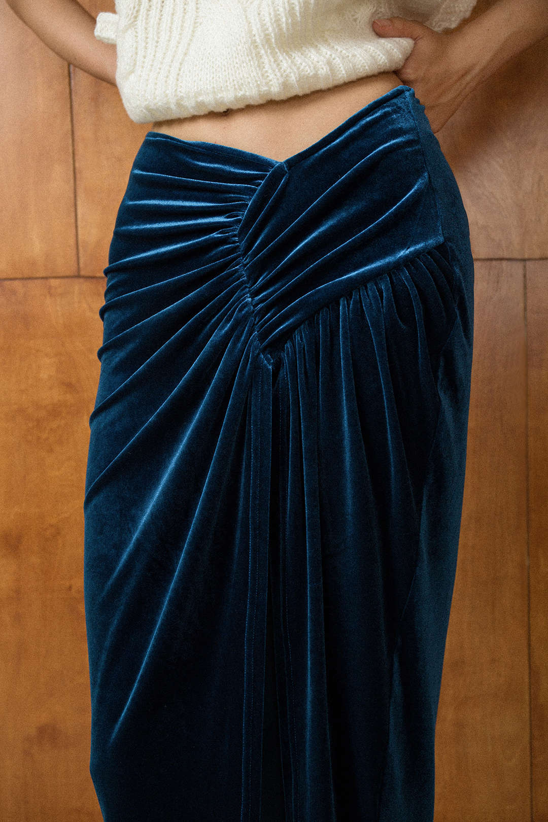 Y2K Velvet Ruched Slit Maxi Skirt - Chic Coquette Aesthetic for Trendy Outfits Y2K Velvet Ruched Slit Maxi Skirt - Chic Coquette Aesthetic for Trendy Outfits