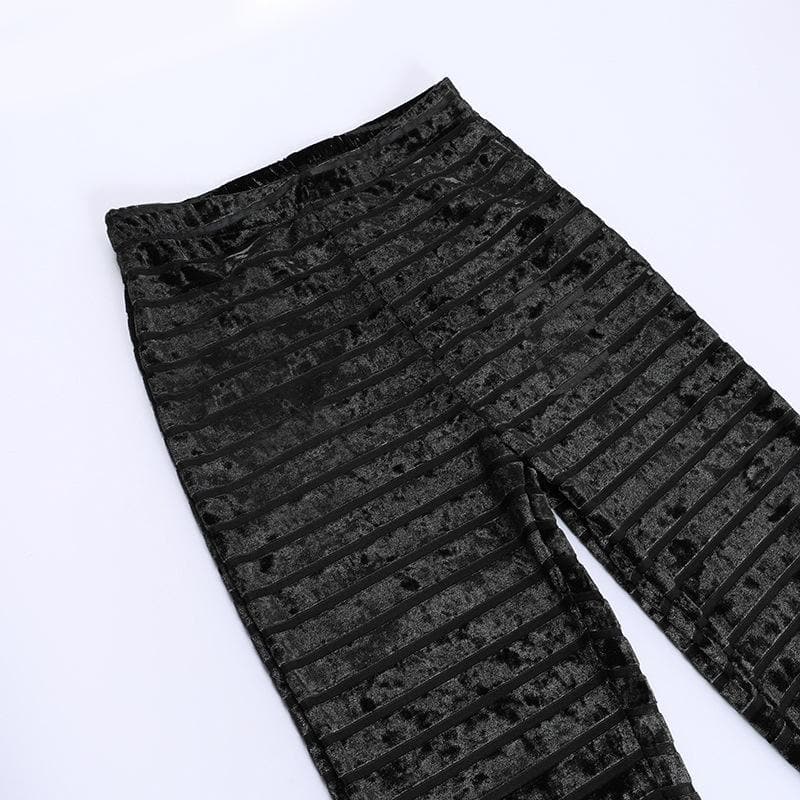 Y2K Velvet Striped High Rise Pants - Trendy Coquette Aesthetic Bottoms for Stylish Outfits Y2K Velvet Striped High Rise Pants - Trendy Coquette Aesthetic Bottoms for Stylish Outfits
