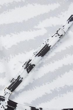 Zebra Print Cowl Neck Backless Slit Midi Dress - Y2K Fashion Statement Piece