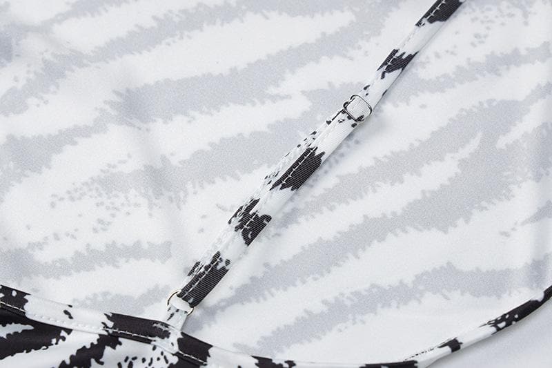 Zebra Print Cowl Neck Backless Slit Midi Dress - Y2K Fashion Statement Piece Zebra Print Cowl Neck Backless Slit Midi Dress - Y2K Fashion Statement Piece