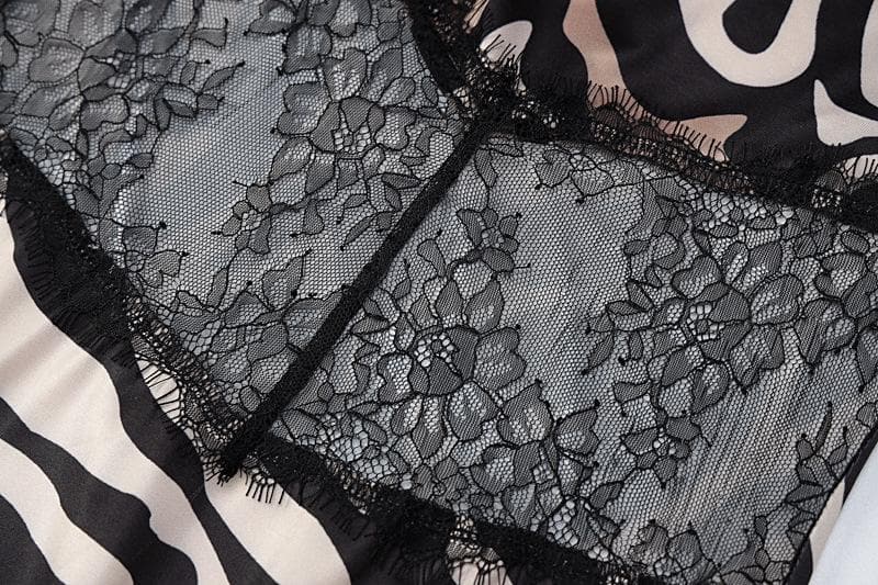 Zebra Print Hollow Out Backless Maxi Dress with Contrast Cross Back for Y2K Aesthetic Zebra Print Hollow Out Backless Maxi Dress with Contrast Cross Back for Y2K Aesthetic