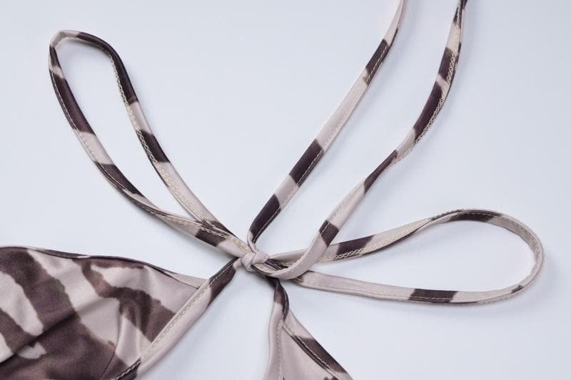 Zebra Print Low Cut Flared Sleeve Contrast Maxi Skirt Set for Y2K Fashion Lovers Zebra Print Low Cut Flared Sleeve Contrast Maxi Skirt Set for Y2K Fashion Lovers