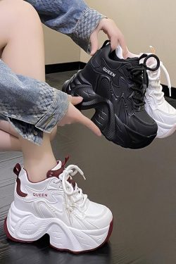 10cm Height-Increasing Dad Shoes for Women - Spring 2025 Thick-Soled Casual Sneakers for Short Stature, Trendy Little White Shoes
