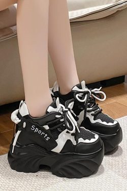 10cm Thick-Soled Height-Increasing Dad Shoes for Women - Spring 2025 Trendy European Sports Casual Footwear for Petites