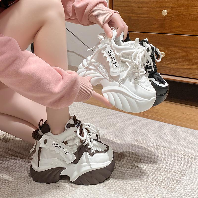 10cm Thick-Soled Height-Increasing Dad Shoes for Women - Spring 2025 Trendy European Sports Casual Footwear for Petites 10cm Thick-Soled Height-Increasing Dad Shoes for Women - Spring 2025 Trendy European Sports Casual Footwear for Petites