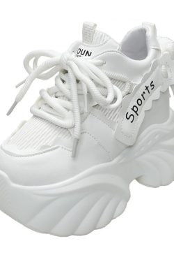 10cm Thick-Soled Height-Increasing Dad Shoes for Women - Spring 2025 Trendy European Sports Casual Footwear for Petites