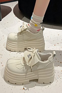 10cm Thick-Soled Platform Loafers for Women - 2025 Spring Retro British College Style Versatile Low-Height Flats