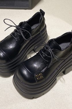 10cm Thick-Soled Women's Leather Loafers - Petite British Style Platform Shoes for Spring 2025, Trendy and Stylish