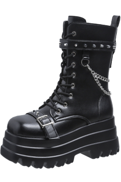 12cm Height-Increasing Thick-Soled Mid-Calf Boots for Women - Fashionable British Style Short Boots for Autumn Winter 2024