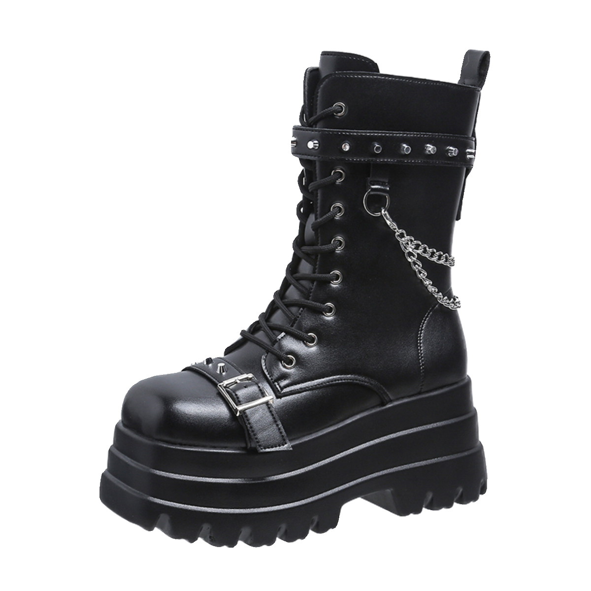 12cm Height-Increasing Thick-Soled Mid-Calf Boots for Women - Fashionable British Style Short Boots for Autumn Winter 2024 12cm Height-Increasing Thick-Soled Mid-Calf Boots for Women - Fashionable British Style Short Boots for Autumn Winter 2024