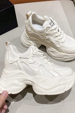 2024 Spring Women's Platform Dad Sneakers - Versatile High Heel Shoes for Short Women, Trendy Casual Footwear