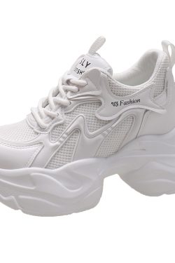 2024 Spring Women's Platform Dad Sneakers - Versatile High Heel Shoes for Short Women, Trendy Casual Footwear