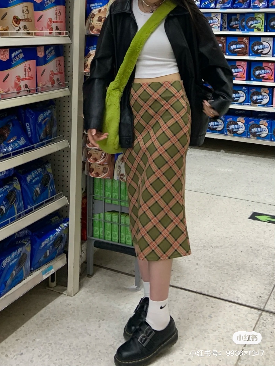 2024 Summer Slim-Fit Checkered Bodycon Mermaid Midi Skirt - American Retro Plaid for Women 2024 Summer Slim-Fit Checkered Bodycon Mermaid Midi Skirt - American Retro Plaid for Women