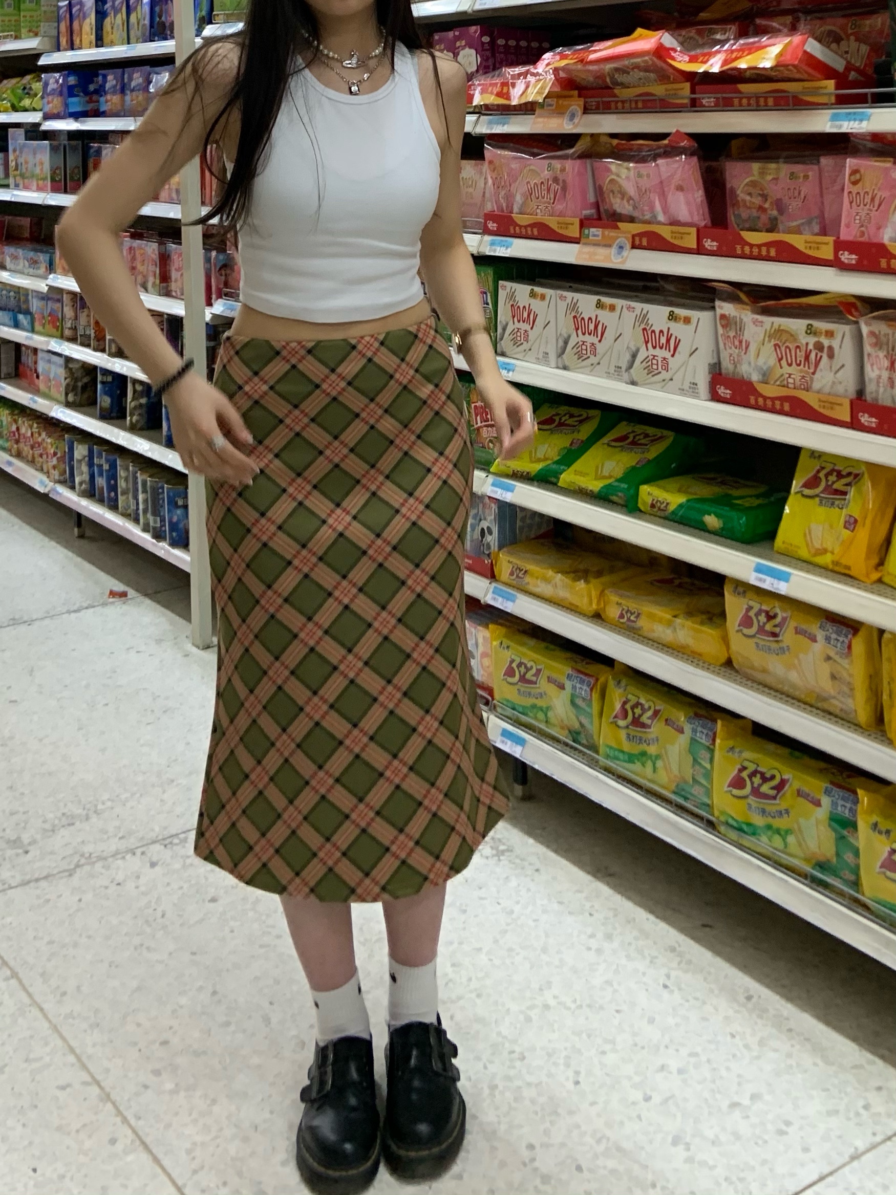 2024 Summer Slim-Fit Checkered Bodycon Mermaid Midi Skirt - American Retro Plaid for Women 2024 Summer Slim-Fit Checkered Bodycon Mermaid Midi Skirt - American Retro Plaid for Women