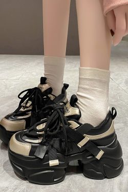 2024 Women's Dad Shoes - Trendy Casual Thick-Soled Brown Sneakers for Autumn, Lightweight Height-Increasing Design