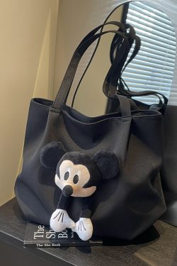 2025 Cute Cartoon Canvas Tote Bag for Women, Large Capacity Commuting Shoulder Bag Ideal for Spring and Summer, Student Friendly