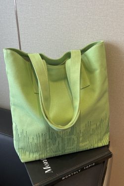 2025 Embroidered Canvas Tote Bag for Women - Versatile Student Shoulder Bag for Class & Commuting