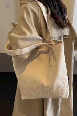2025 Embroidered Canvas Tote Bag for Women - Versatile Student Shoulder Bag for Class & Commuting