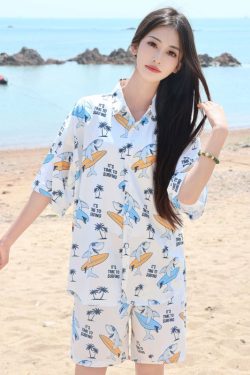2025 Floral Short Sleeve Shirt for Girls - Unique Cartoon Hawaiian Vacation Top - Trendy Beachwear