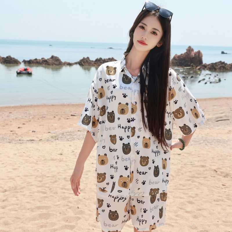 2025 Floral Short Sleeve Shirt for Girls - Unique Cartoon Hawaiian Vacation Top - Trendy Beachwear 2025 Floral Short Sleeve Shirt for Girls - Unique Cartoon Hawaiian Vacation Top - Trendy Beachwear