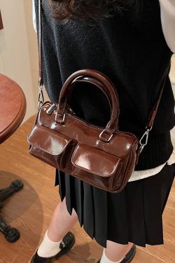 2025 French Vintage Handbag for Women - Oil Wax Leather Small Square Crossbody Bag for Spring/Summer - High-End Shoulder Bag