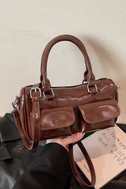 2025 French Vintage Handbag for Women - Oil Wax Leather Small Square Crossbody Bag for Spring/Summer - High-End Shoulder Bag