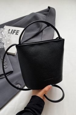 2025 Korean Style Handheld Water Bucket Bag for Women - Minimalist Casual Shoulder Bag with Trendy Versatile Design