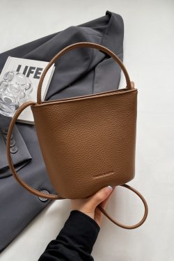2025 Korean Style Handheld Water Bucket Bag for Women - Minimalist Casual Shoulder Bag with Trendy Versatile Design