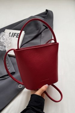 2025 Korean Style Handheld Water Bucket Bag for Women - Minimalist Casual Shoulder Bag with Trendy Versatile Design