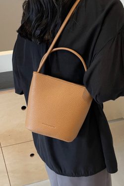 2025 Korean Style Handheld Water Bucket Bag for Women - Minimalist Casual Shoulder Bag with Trendy Versatile Design