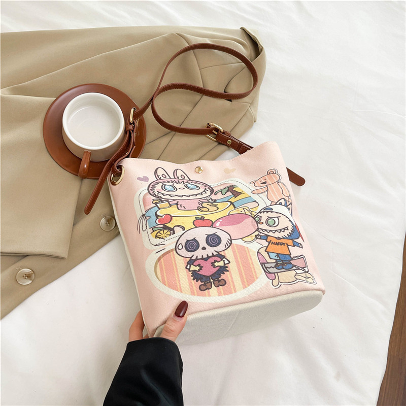 2025 Large Capacity Canvas Bucket Bag for Women - Cute Shoulder Crossbody Commuting Bag for Spring and Summer 2025 Large Capacity Canvas Bucket Bag for Women - Cute Shoulder Crossbody Commuting Bag for Spring and Summer
