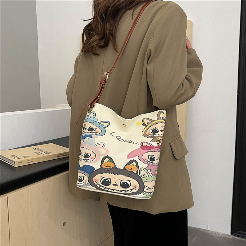 2025 Large Capacity Canvas Bucket Bag for Women - Cute Shoulder Crossbody Commuting Bag for Spring and Summer 2025 Large Capacity Canvas Bucket Bag for Women - Cute Shoulder Crossbody Commuting Bag for Spring and Summer