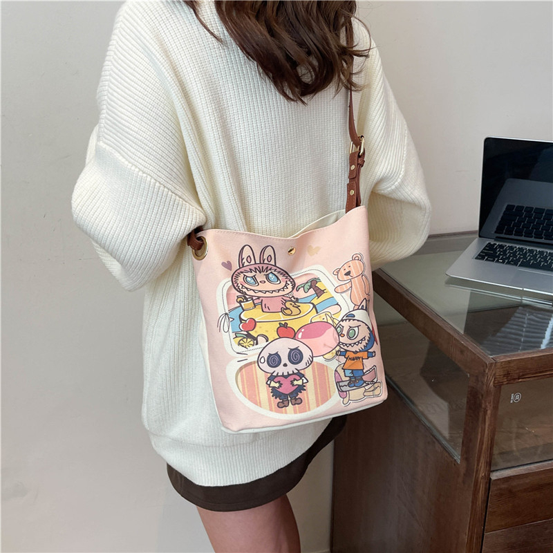 2025 Large Capacity Canvas Bucket Bag for Women - Cute Shoulder Crossbody Commuting Bag for Spring and Summer 2025 Large Capacity Canvas Bucket Bag for Women - Cute Shoulder Crossbody Commuting Bag for Spring and Summer
