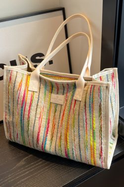 2025 New Fashion Single-Shoulder Canvas Tote Bag for Women, Large Capacity Portable Shopping and Commuting Bag