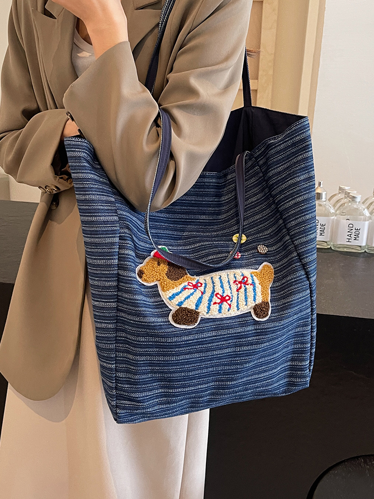 2025 Spring Summer Striped Canvas Shoulder Tote Bag - Cute Large Capacity Casual Commuting Bag for Women 2025 Spring Summer Striped Canvas Shoulder Tote Bag - Cute Large Capacity Casual Commuting Bag for Women