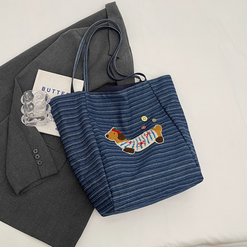 2025 Spring Summer Striped Canvas Shoulder Tote Bag - Cute Large Capacity Casual Commuting Bag for Women 2025 Spring Summer Striped Canvas Shoulder Tote Bag - Cute Large Capacity Casual Commuting Bag for Women