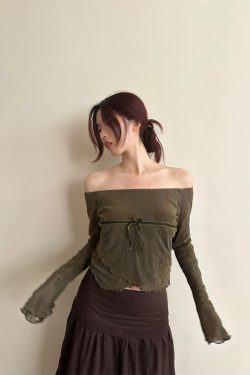 2025 Spring Women's Velvet Asymmetrical Long Sleeve T-Shirt with Dark Pattern - Gentle Temperament Fashion Top